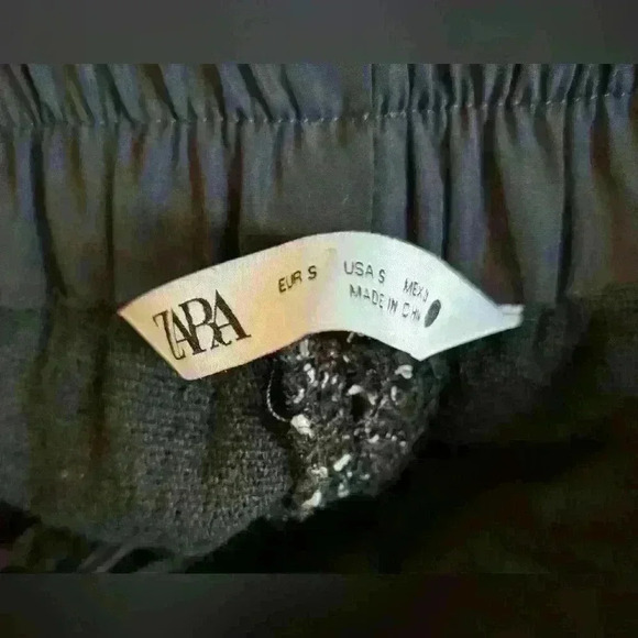 Zara Tweed Casual Comfy Cozy Trendy Fuzzy Drawstring Lounge Jogger Pants Size S - Picture 3 of 3